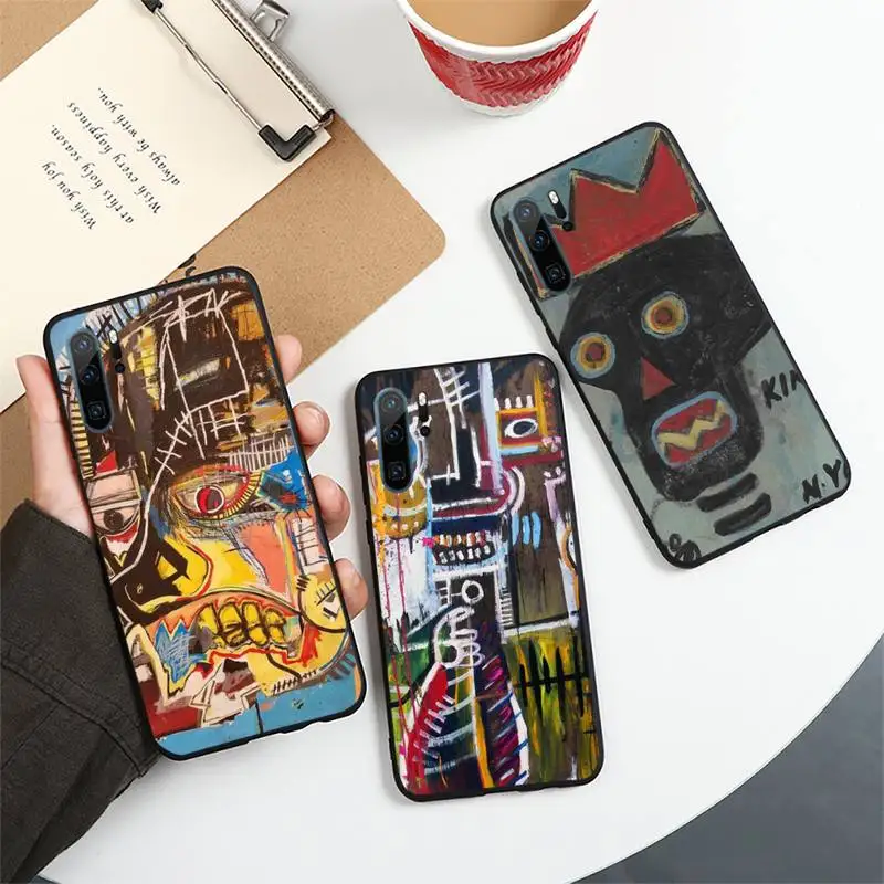 

Jean Michel Basquiat Graffiti Art Phone Case For Huawei honor Mate 10 20 30 40 i 9 8 pro x Lite P smart 2019 Y5 2018 nova 5t