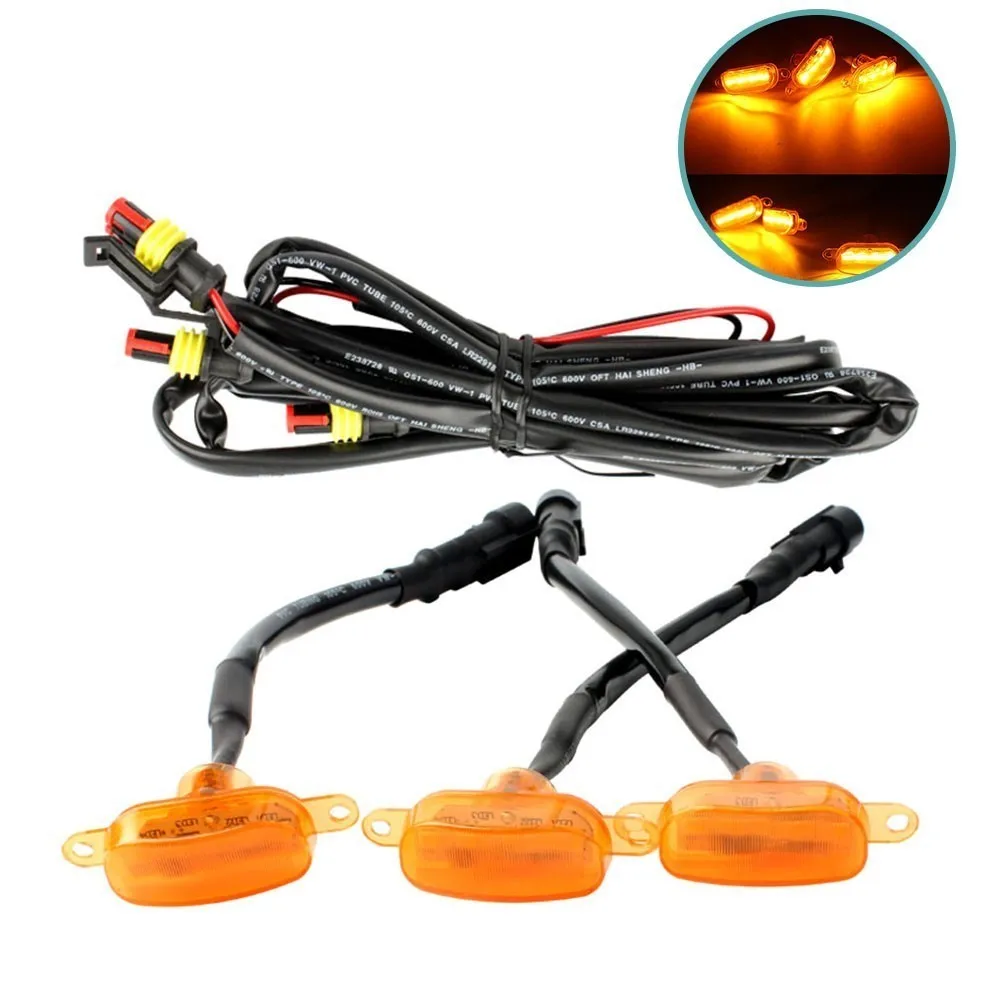 

3pcs LED Grille Lights 12V Front Grille Lighting Trucks Off-road Wheel Eyebrow Warning Lamp for Ford F-150 2017-2019