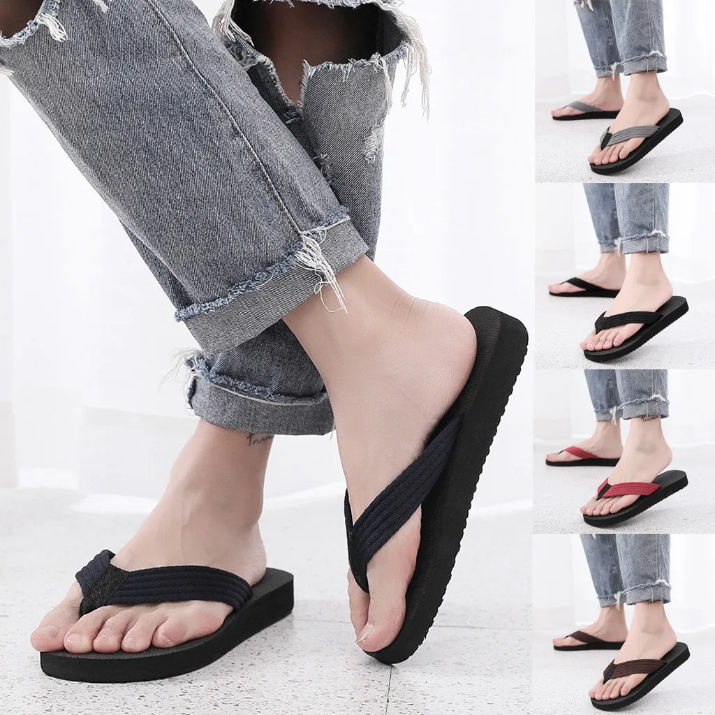 

2020 New Arrival Summer Men Flip Flops High Quality Beach Sandals Anti-slip Casual Shoes High quality material comfortable A50