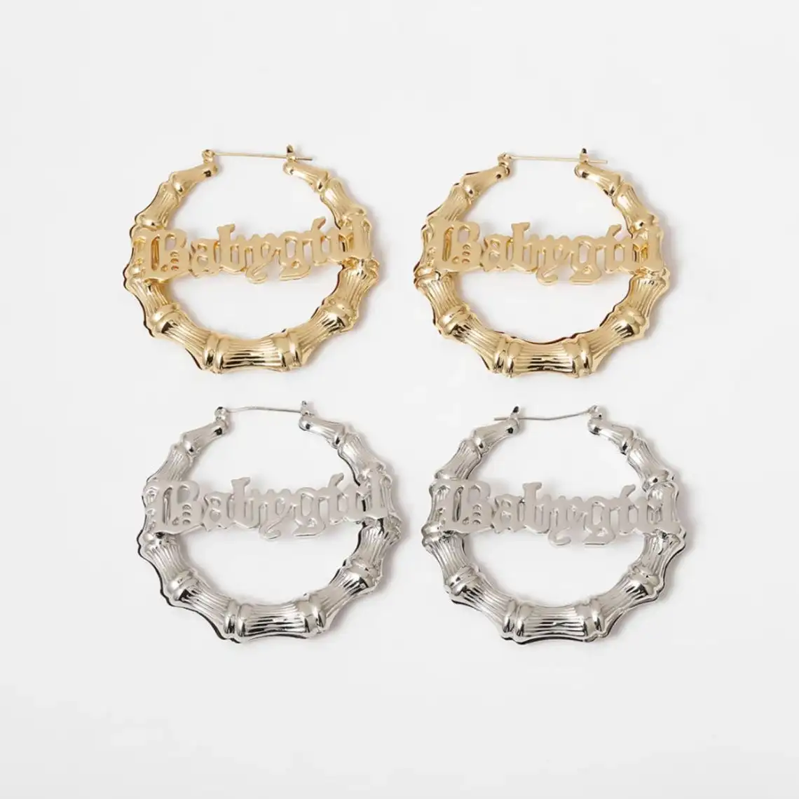 Пользовательские Бамбук Серьги-кольца персонализированные таблички из бамбука