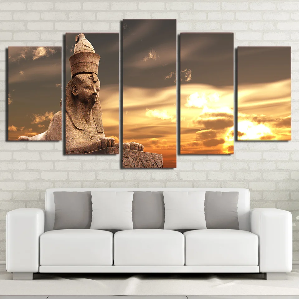 

Canvas Painting Wall Art HD Prints 5 Pieces Egyptian Mummy Home Decoration Scenery Modular Pictures Living Room Artwork Poster