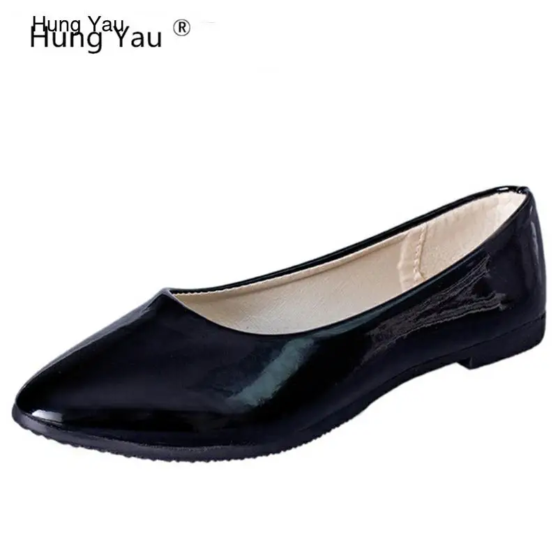 Hung Яу Женские туфли лодочки конфеты Цвет женские легкие кожаные типа мокасин
