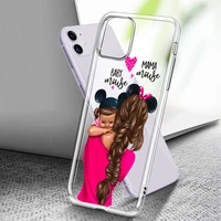mom cute baby life soft transparent tpu phone case for 12 13 mini 11 pro max xs shell se 2020 x xr 6s 7 8 6 plus 5s unique cover