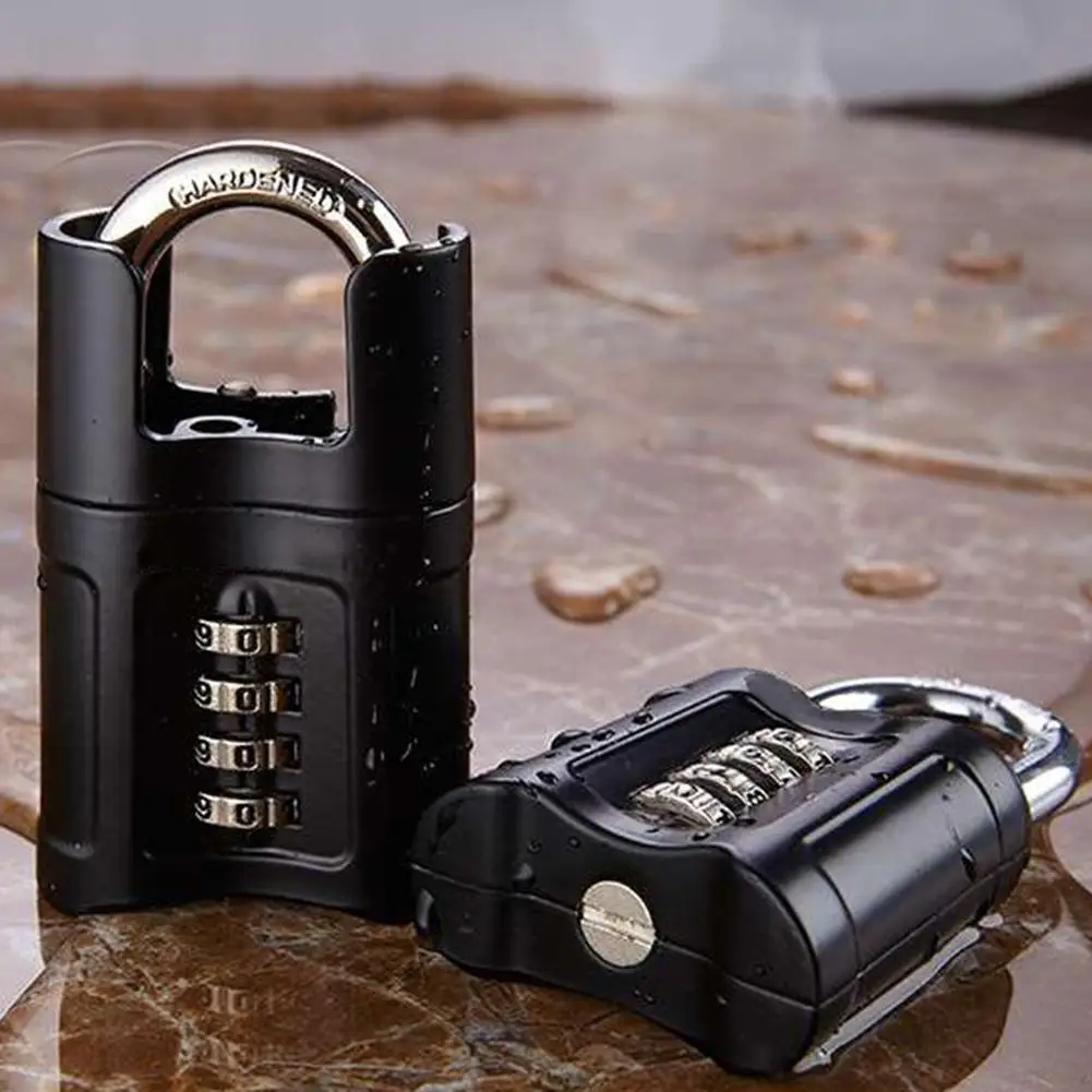 

Durable Stainless Steel Anti-shear Padlock Tamper-proof Waterproof Four-digit Password Combination Code Lock Door Padlock