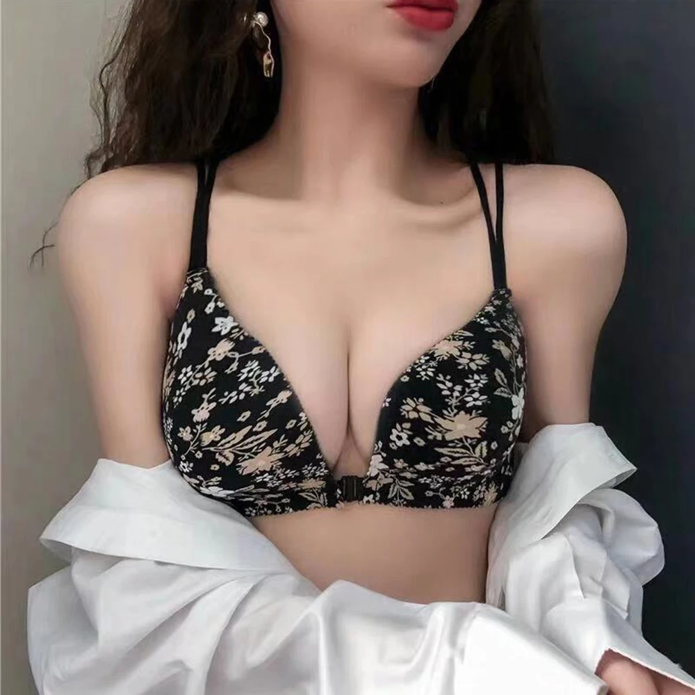 Бюстгальтер пуш-ап бесшовный с открытой спиной и тонкими бретелями бюстгальтер