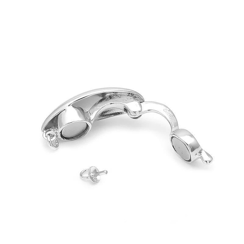 Sterling Silver Drop Pendant Magnetic Clasp Closures For Bracelets And Necklaces Handmade Jewelry Findings Components SC-MC025