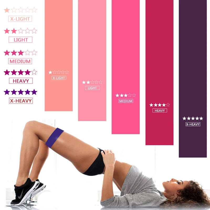 5 шт./компл. Фитнес резиновые ленты эластичные Смарт Браслет для занятий спортом