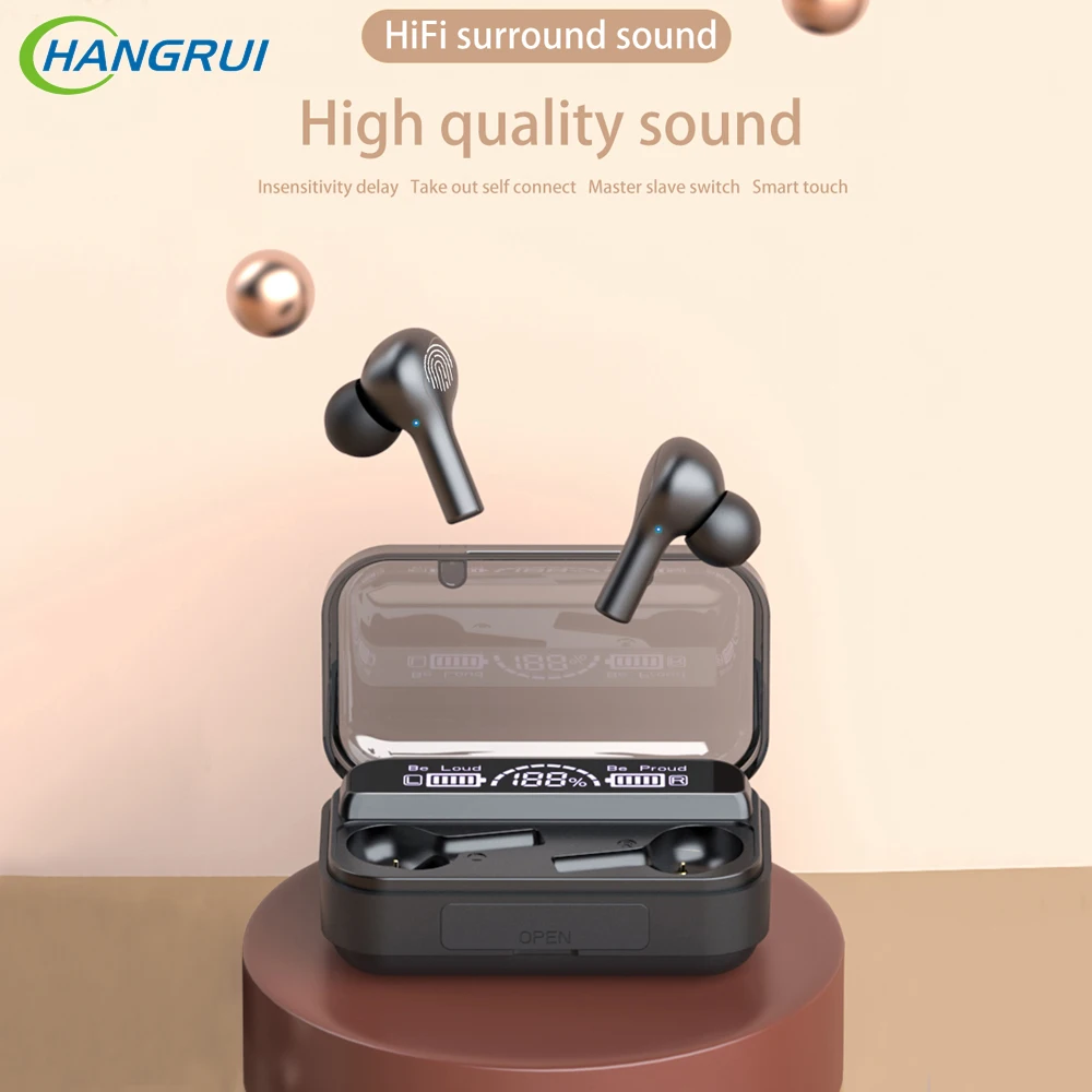 

TWS Wireless Bluetooth 5.0 Earphones 2000mAh Charging Case Wireless Waterproof Headset Fashion Sport Earbuds With Microphone