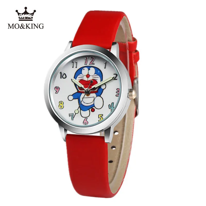 

Doraemon Cartoon Children's Watch Boys Leather Strap Fashion Kids Quartz Wristwatch Girls Students Clock Reloj Infantil Saati