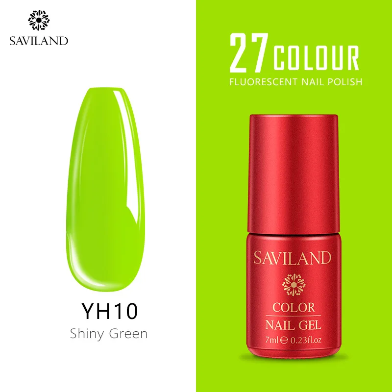 YH10 SAVILAND флуоресцентный Гель-лак 7 мл неоновый цветной замачивающийся УФ-гель лак Летняя тема ночной светящийся гель для дизайна ногтей - Цвет: YH10