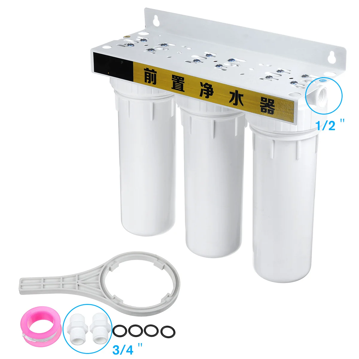 

Water Purifier 3 Filter Cartridge PP UDF CTO System Water Filters For Household straight drinking water purifier