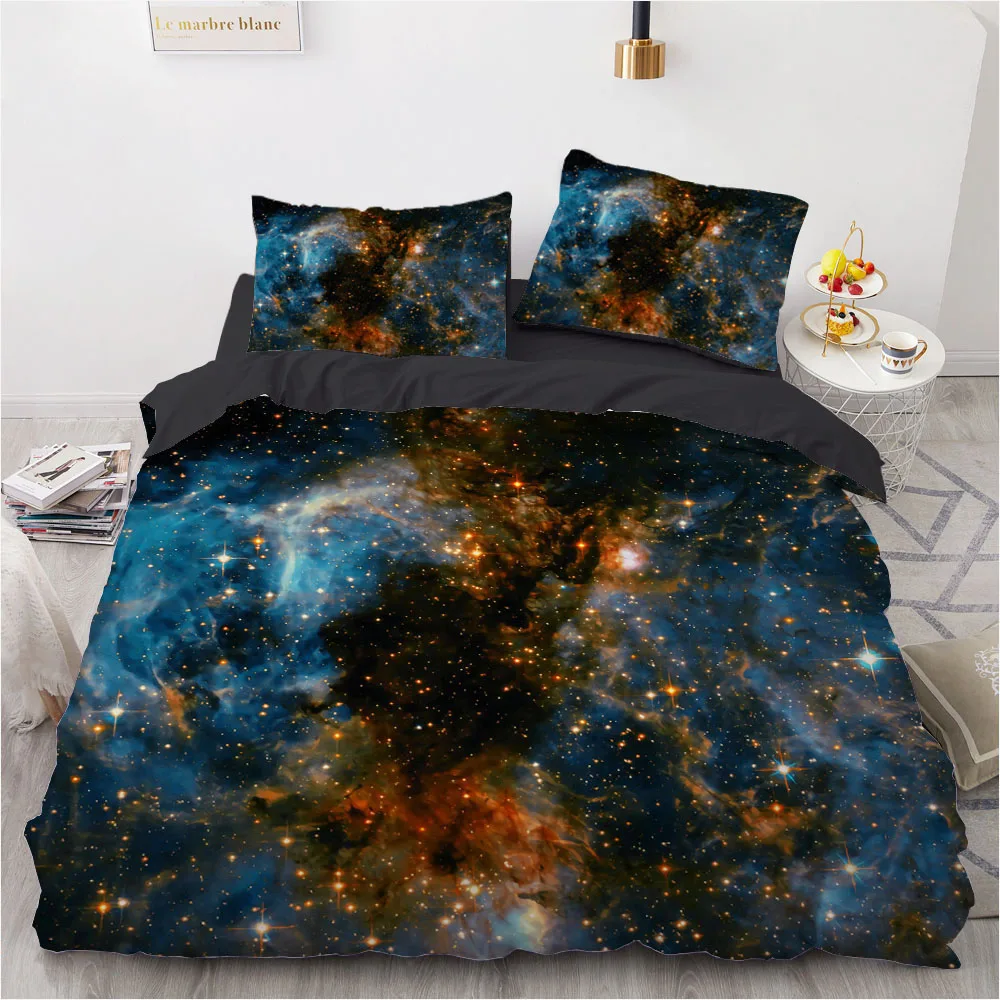 

3D набор постельного белья пододеяльник набор одеяло постельное белье один Король Королева двойной один размер галактика дизайн домашний т...