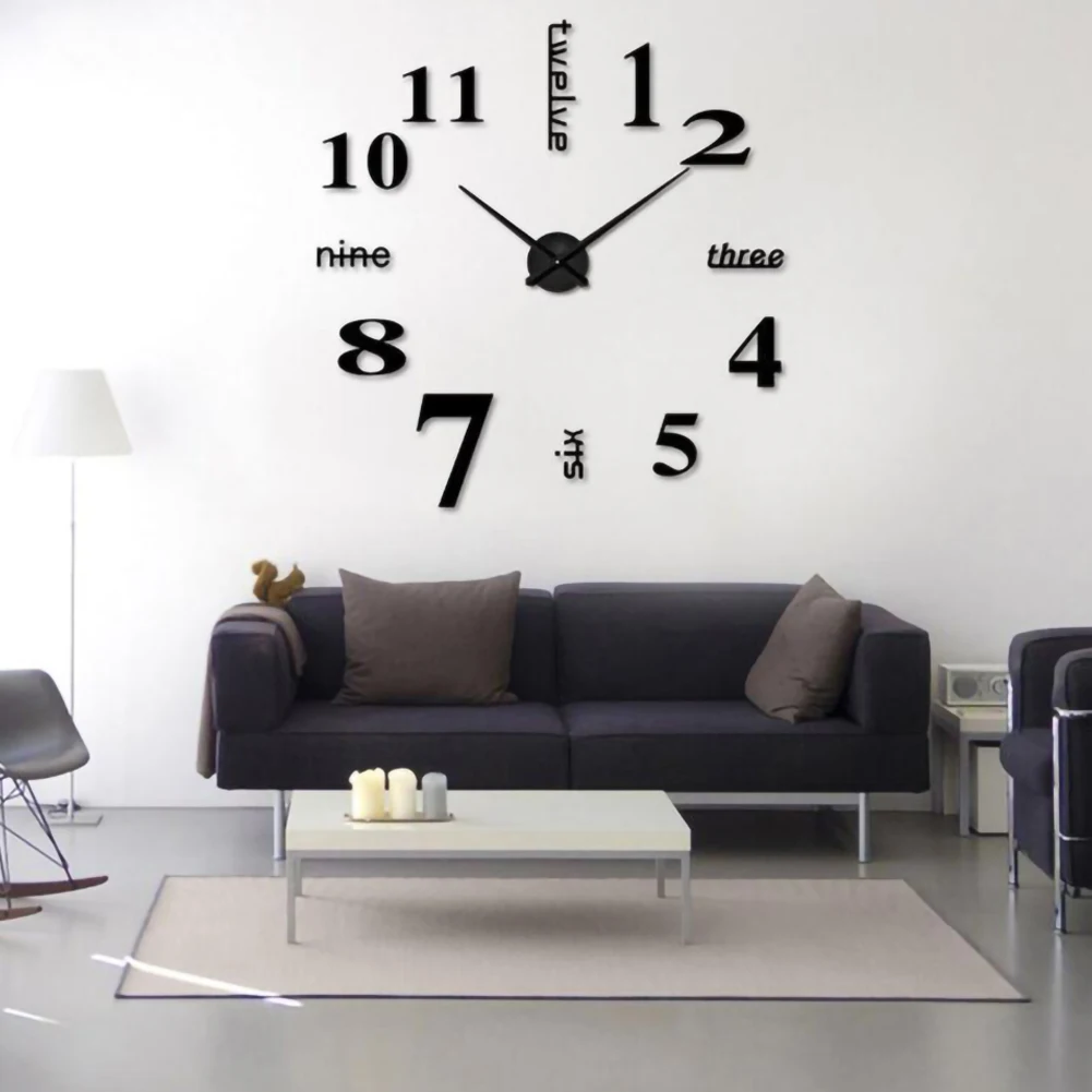 Новые Настенные Часы Horloge 3d Diy акриловые зеркальные наклейки бесшумный домашний