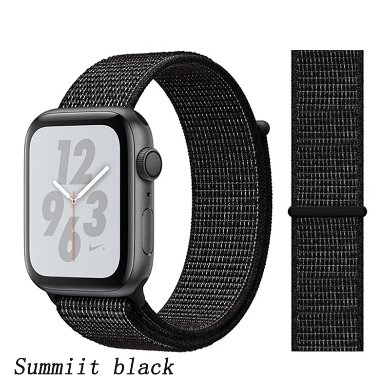 flash black Спортивная петля ремешок apple watch band 42 мм 38 мм apple watch 4 3 band iwatch band 44 мм 40 мм correa pulseira 42 44 нейлоновый ремешок для часов - Цвет ремешка: flash black