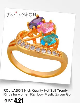 ROLILASON, Королевский гранат, кольца для женщин, золотой тон, никель, свинец, модные ювелирные изделия, огромный красный циркон, Кристальные кольца, США, Sz JR2026