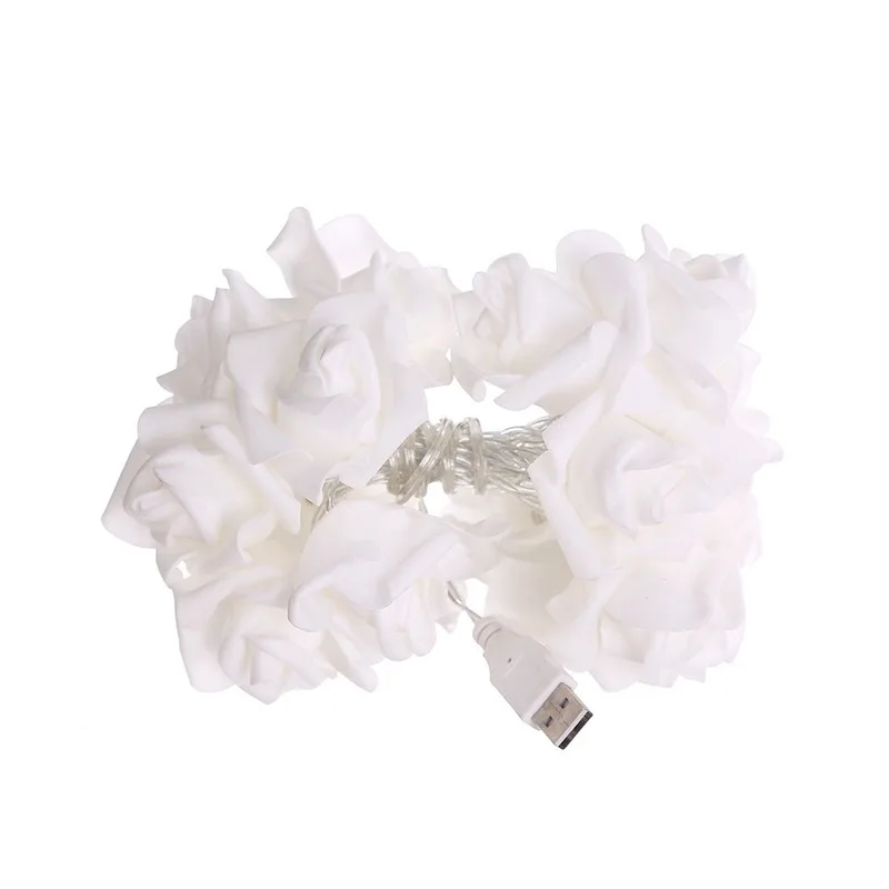 

Rose Flower LED String Lights Battery Operated Christmas Holiday Lights For Valentine Wedding Decoration