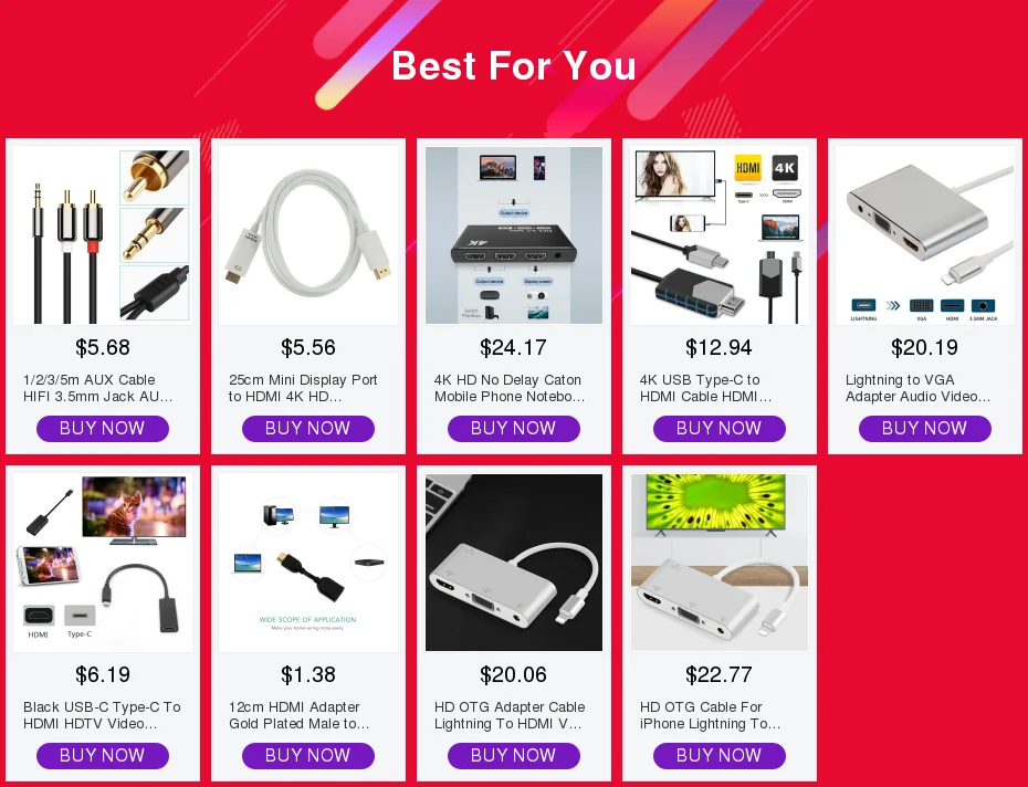 HD OTG кабель для iPhone Lightning к HDMI VGA 3,5 мм RCA AV адаптер Аудио Видео адаптер для Lightning расширяет концентратор для iPhone/iPad