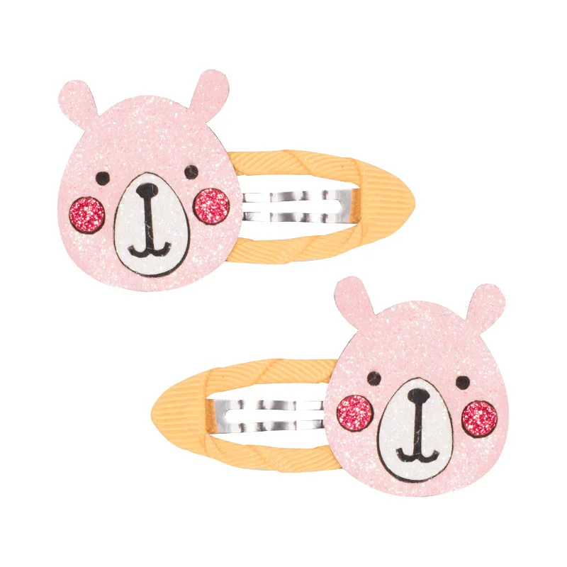 

Hot Sweet 2pcs/set Kids Animal Fruit Pattern Hair Clips Girls Cartoon Bb Clip Cute Headwear Glitter Water Drop Shaped Hairpins