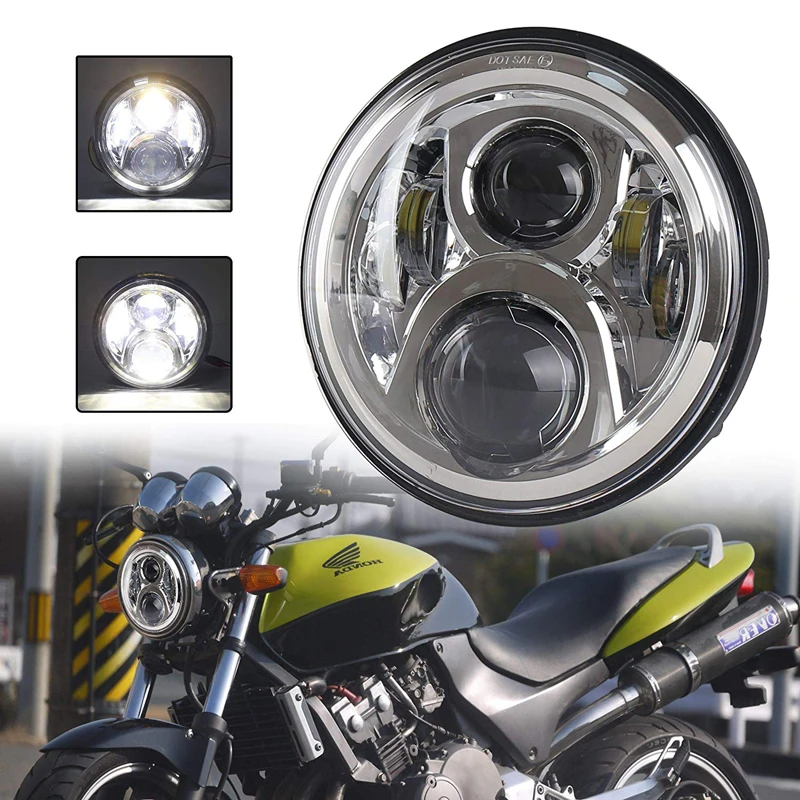 7 дюймовые фары для мотоцикла H4 50 Вт светодиодная лампа H onda CB400 CB750 CB1300 Hornet 250 600 900