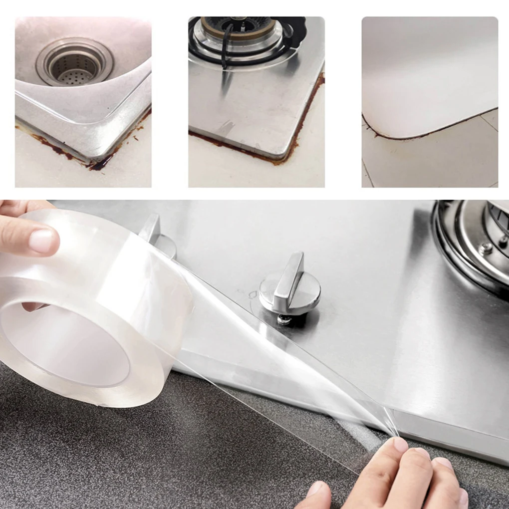 

Waterproof Mildew Kitchen Sink Strong Self-adhesive Transparent Tape Bathroom Gap Strip Self-adhesive Pool Water Seal