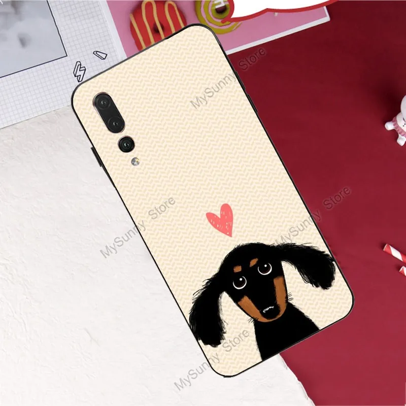 Мультяшный чехол с таксой сосиской собакой для Huawei P30 P20 P40 Lite P Smart 2019 2021 Nova 5T Honor 50 Pro