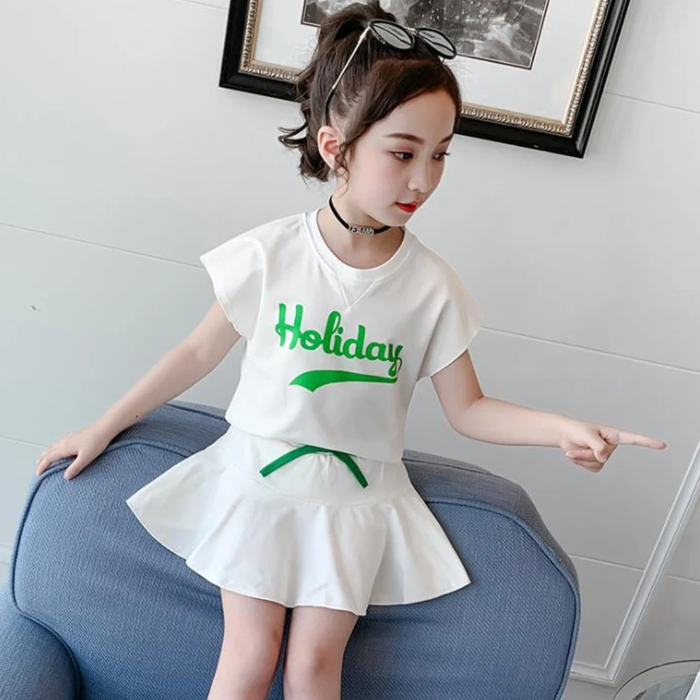 Одежда для девочек детская одежда летняя новая Футболка с рукавами реглан и