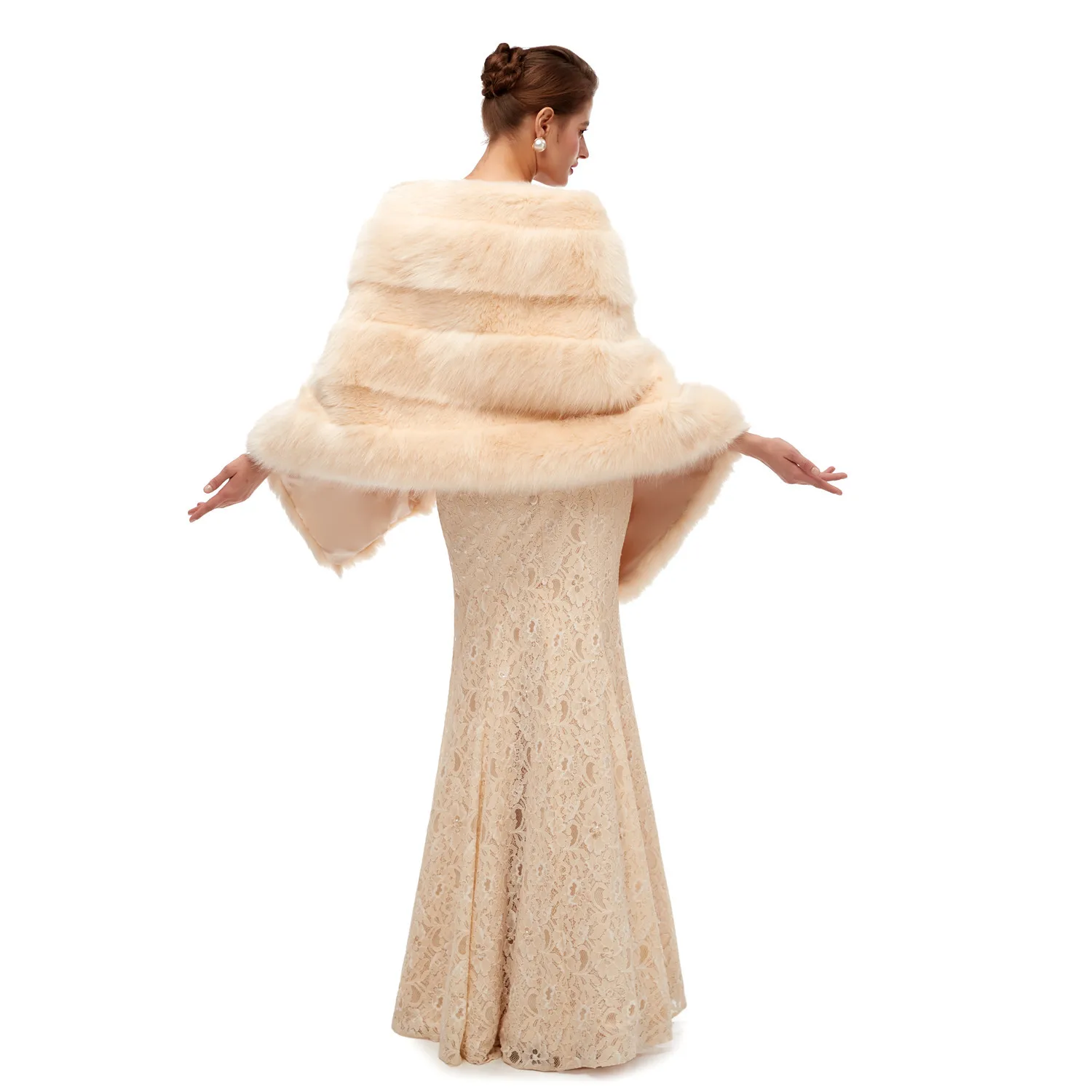 JaneVini Новое поступление зимние палантины из искусственного меха Свадебные шали