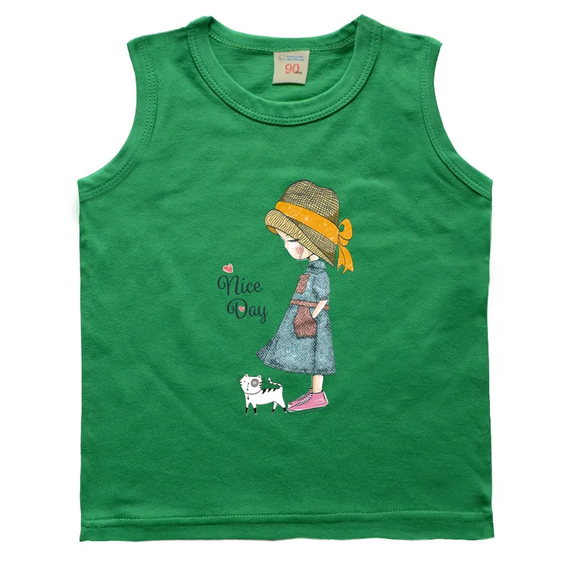 Summer Cartoon Harajuku Princess Print Baby Girls sleeveless T Shirt Funny Casual Clothes multiple colour Children Tshirt Tops | Детская