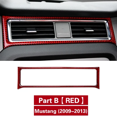 Part B RED Для Ford Mustang 2009-2013 Автомобильные наклейки из углеродного волокна приборная панель внутренняя отделка Литые декоративные полосы - Название цвета: Part B RED