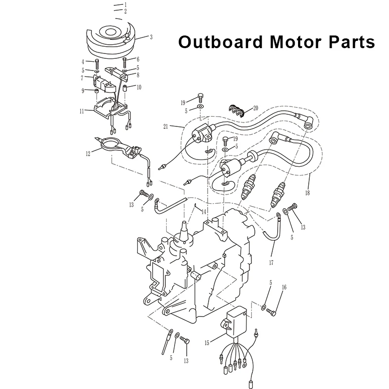 Лодочный морской подвесной моторный двигатель детали двигателя