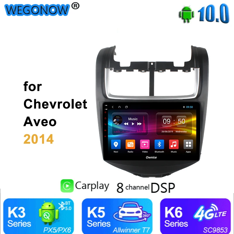 Ownice carplay Android 10 car Radio player gps navi eight core 4GB RAM 64 GB ROM 2 Din support 4G LTE for Chevrolet AVEO 2014 | Автомобили