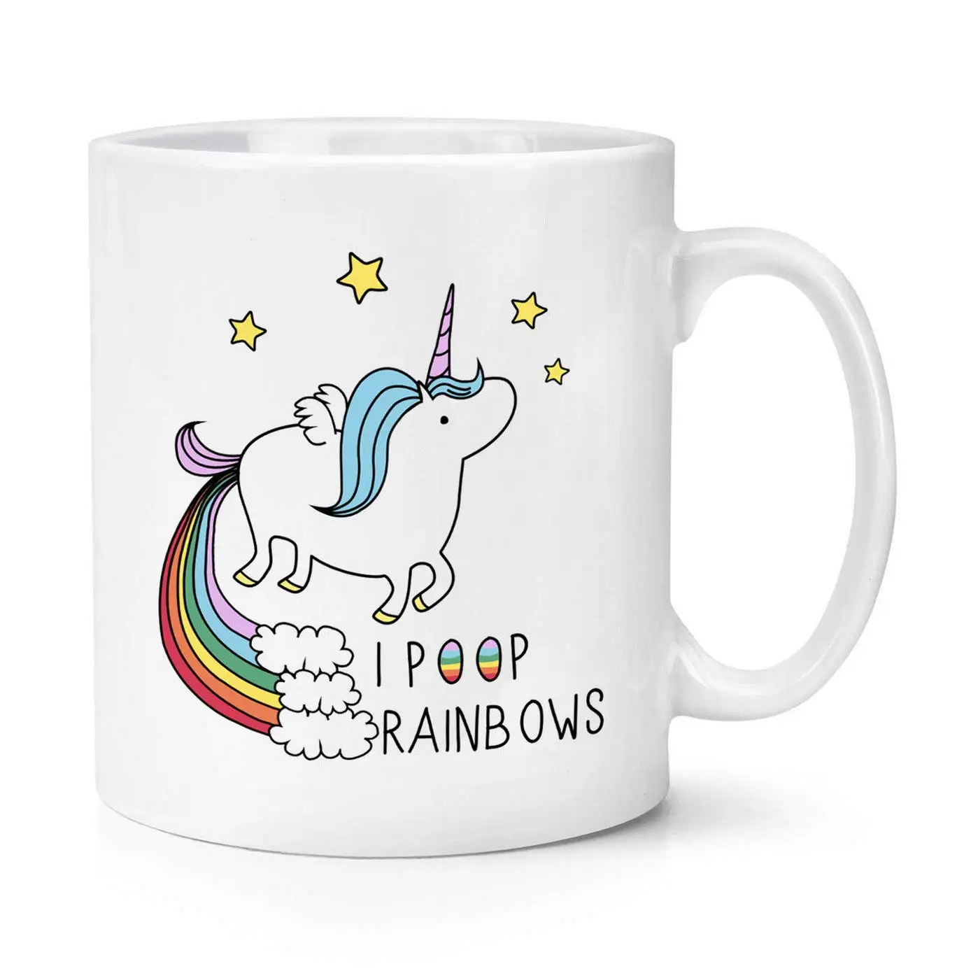 Лила Единорог я какают радугой 10 кружка унция с надписью «Unicorns звезды волшебное животное забавная керамическая Кофе кружка, кружка для чая