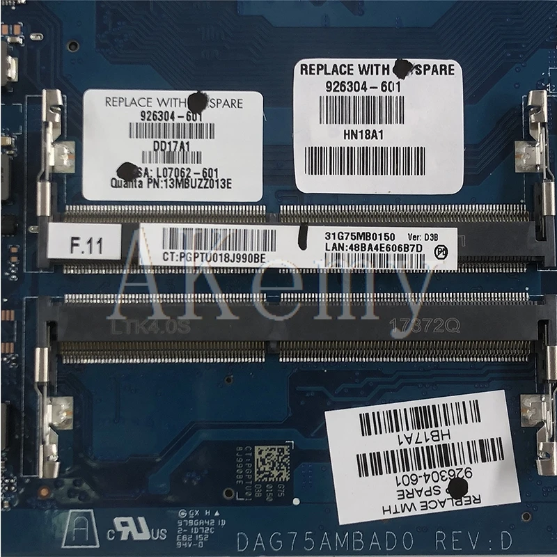 Kaufen AKEMY FÜR For HP PAVILION POWER TPN-Q193 15-CB 15T-CB Laptop Motherboard W/i5-7300HQ CPU GTX1050 4GB 926307 -601 DAG75AMBAD0