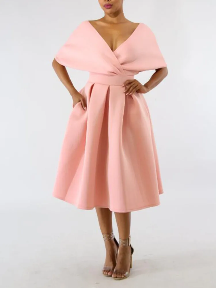 

white blue V Neck off shoulder Sexy big girls Dress High Waist Backless Dresses Female Summer Elegant 2019 Fashion