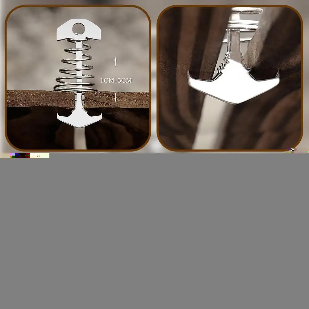 

1PCS Fishbone Tent Stakes Pegs Spring Ground Nail Portable Stainlesss Steel Tent Nails Camping Anchors Bolt Fish-shaped Buckle