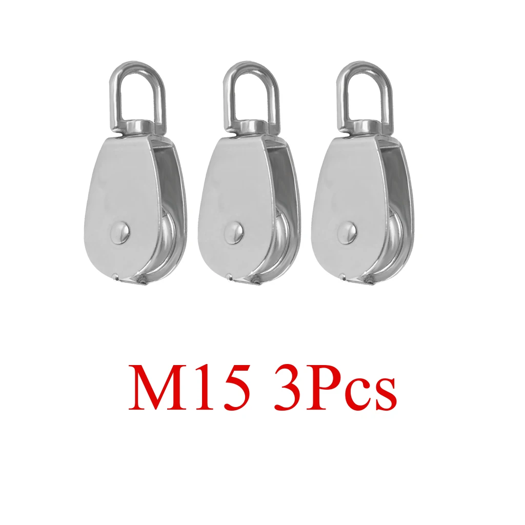 

ОДНОКОЛЕСНЫЙ шарнирный блок, M15, крючки из нержавеющей стали для перевозки груза, подвесная проволока, 3 шт.