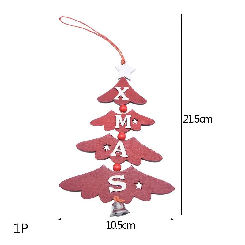 Multi Style Christmas Wooden Pendant Creative Wood Craft Ornaments DIY Chriatmas Tree Hanging Decoration Xmas Gift Supplies - Цвет: 1P-364-S01
