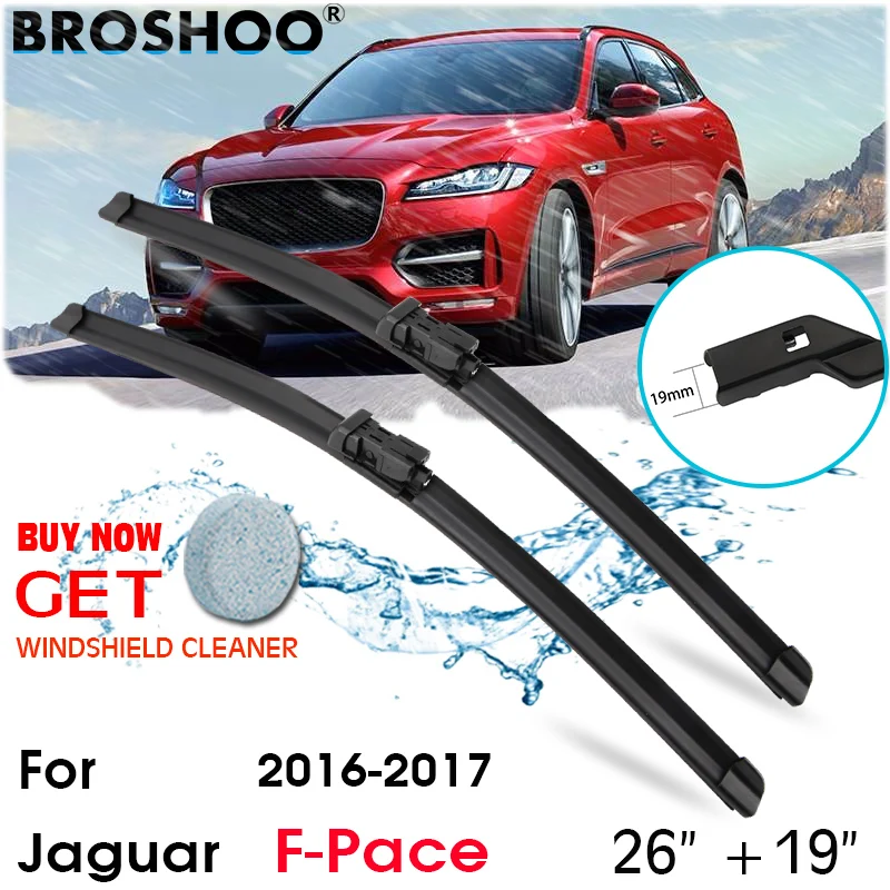 

Car Wiper Blade Window Windscreen Windshield Wipers Blades Button Arm Auto Accessories For Jaguar F-Pace 26"+19" 2016-2017