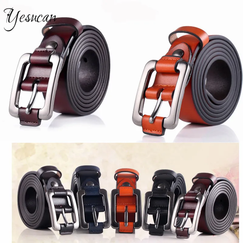 

Luxury 100%real full cowhide Buckle Black Genuine Leather Belt Women Cow Leather Belts 3cm Width sport masculine Soft Belts