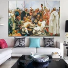 Знаменитая масляная Картина на холсте Ilya Yafimovich Repin the Zaporozhian Cossacks, напишите письмо султану Турции  художественное украшение