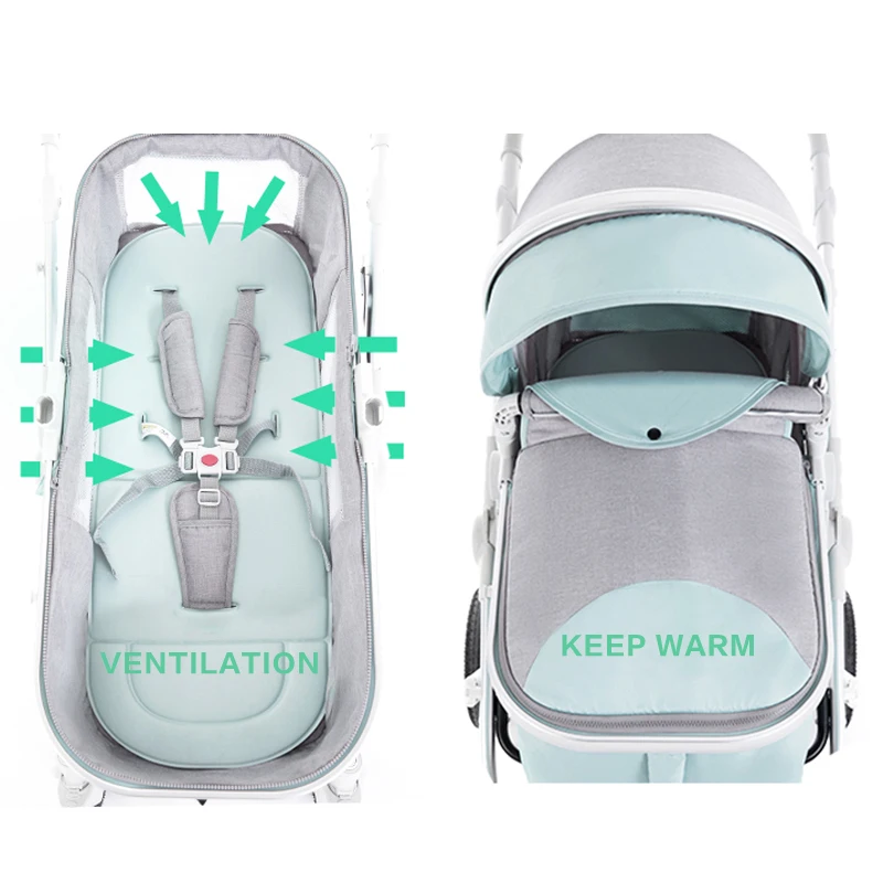 Wisesonle детская коляска с высоким видом двунаправленная откидывающаяся