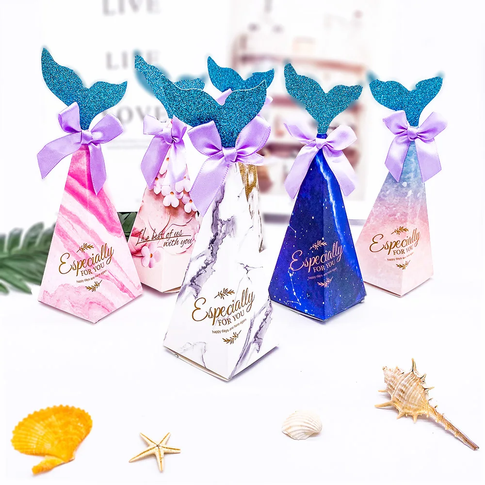 Конфета &quotРусалка&quot Коробки градиент Цвет Мрамор одеяло хвост русалки платье