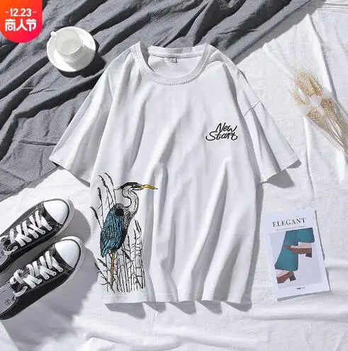 

cotton summer short-sleeved casual collarless loose-fitting men's clothing