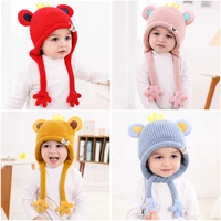 winter new korean childrens hats cute cartoon little palm baby woolen hat boys and girls baby knitted hats