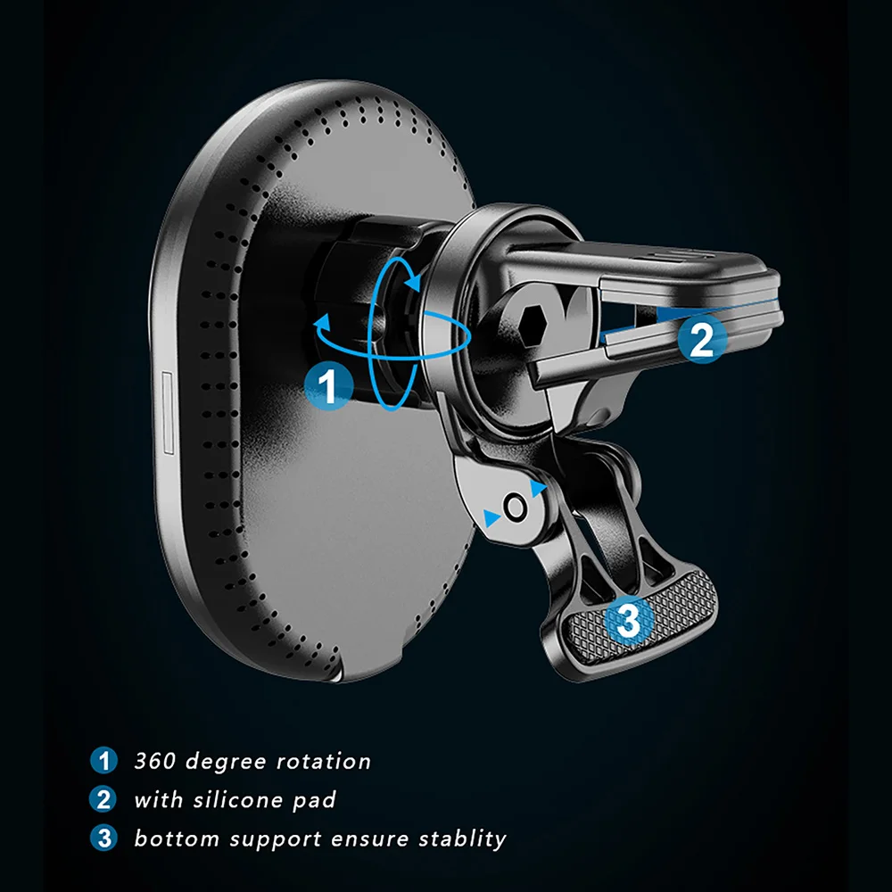 15w magnetic wireless car charger mount stand for iphone 13 12 pro max mini automatic magnet air vent fast charging phone holder free global shipping