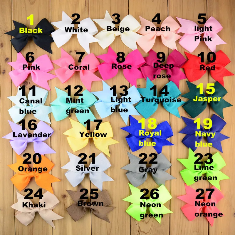 

60pcs/Lot Girls Boutique Grosgrain Ribbon Pinwheel Hair Bows Hairpins Cute Alligator Clips For Kids Headwear Babies Gifts