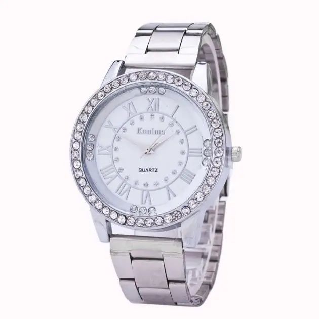 

Quartz Watch Women Crystal Rhinestone Stainless Steel Wrist Watch Ladies Roman Numerals Watches relogios masculinos zegarek dams