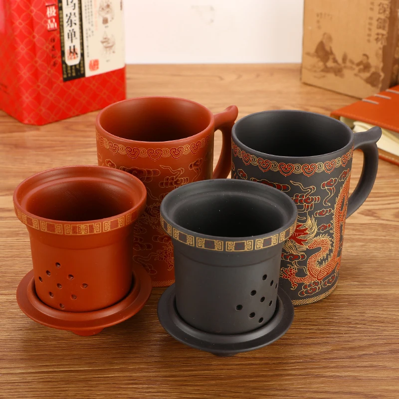 Чашка для воды с рисунком дракона аксессуары чая фиолетовый песок посуда Кунг Фу