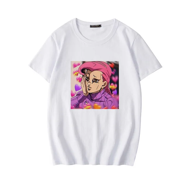 

Japan Harajuku Anime JoJo Bizarre Adventure Funny T-shirts for Woman Cartoon Printed T-shirt Female Casual Cotton Tops Tee