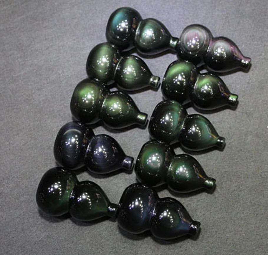 

Natural crystal Obsidian gourd ornaments